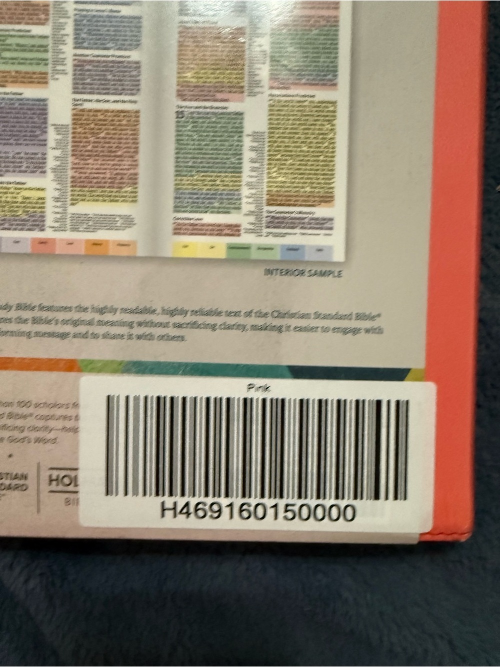 CSB Rainbow Study Bible Christian Standard Bible Pink Color Coded Hardcover - Picture 4 of 5